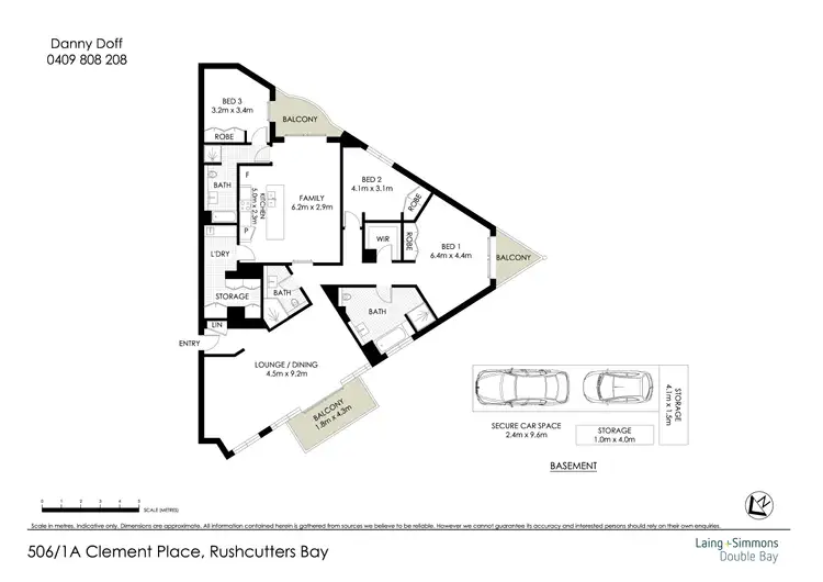 Floorplan of Homely apartment listing, 506/1A Clement Place, Rushcutters Bay NSW 2011
