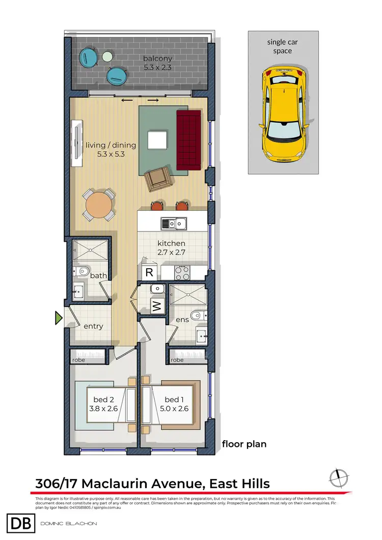 Floorplan of Homely unit listing, 306/17 Maclaurin Avenue, East Hills NSW 2213