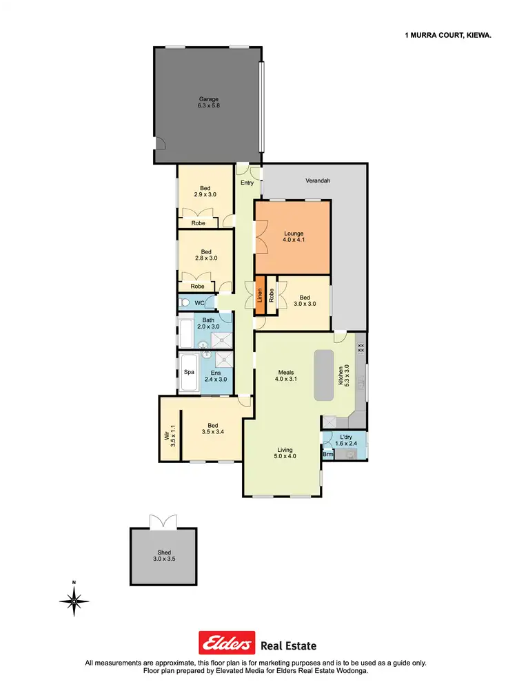 Floorplan of Homely house listing, 1 Murra Court, Kiewa VIC 3691