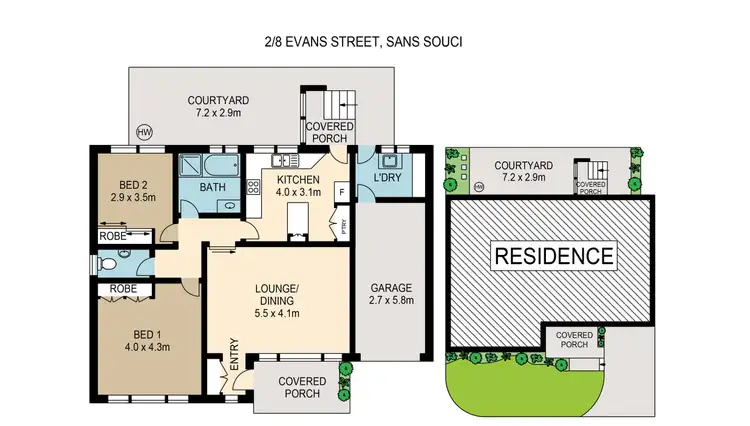 Floorplan of Homely villa listing, 2/8-12 Evans Street, Sans Souci NSW 2219