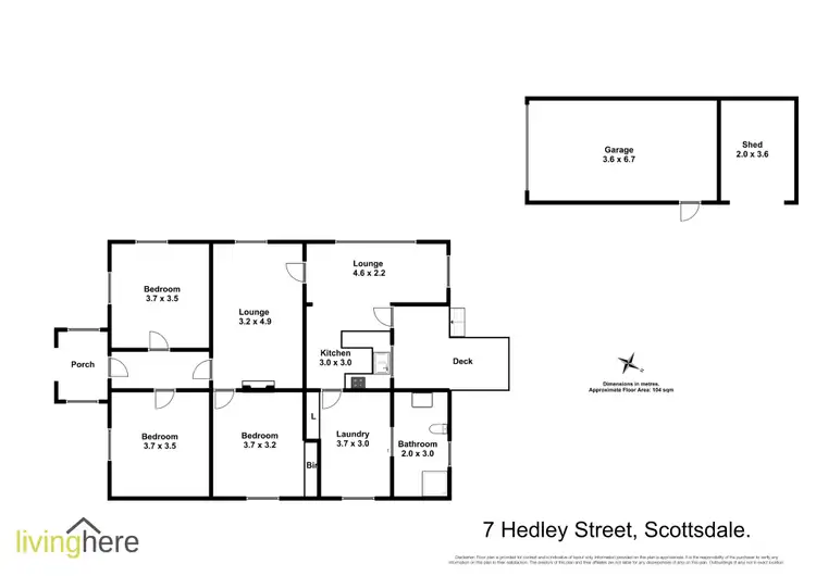 Floorplan of Homely house listing, 7 Hedley Street, Scottsdale TAS 7260