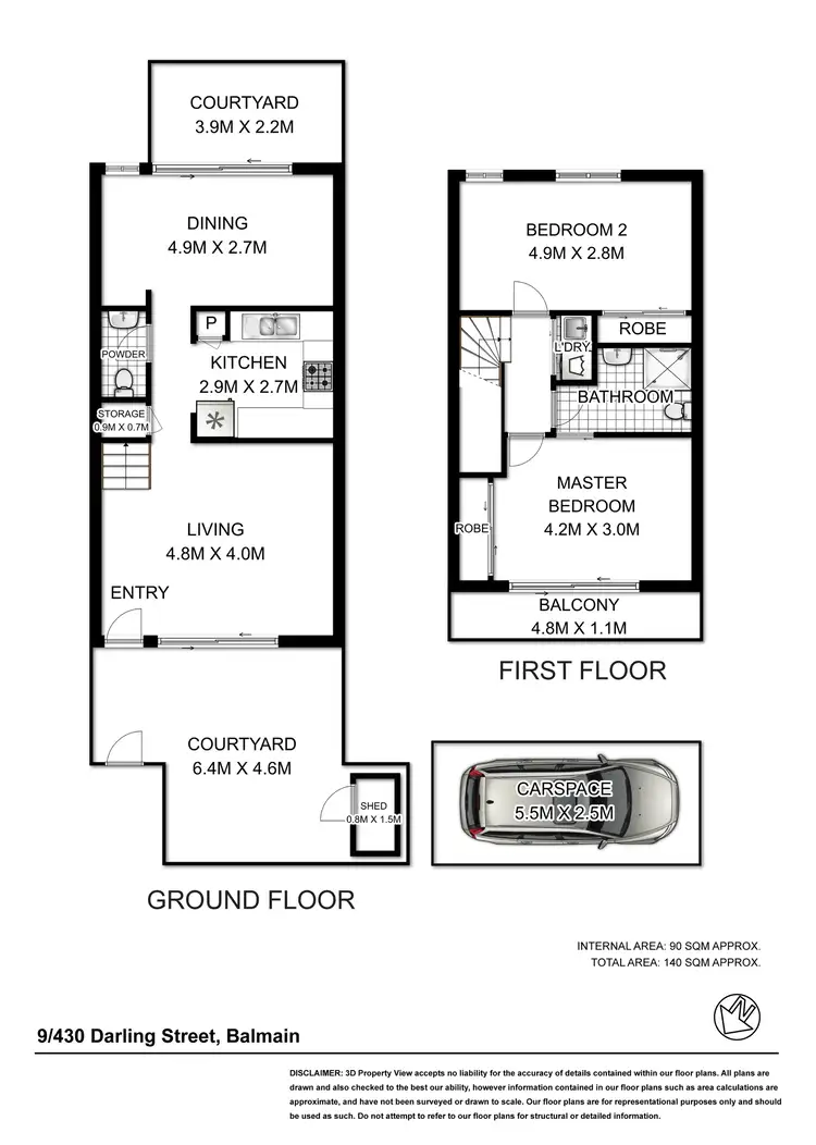 Floorplan of Homely townhouse listing, 9/430 Darling Street, Balmain NSW 2041