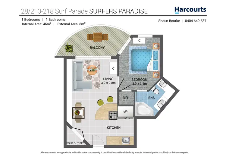 Floorplan of Homely apartment listing, 28/210-218 Surf Parade, Surfers Paradise QLD 4217