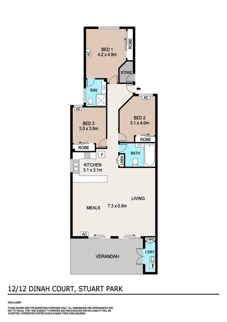 Floorplan of Homely unit listing, 12/12 Dinah Court, Stuart Park NT 820
