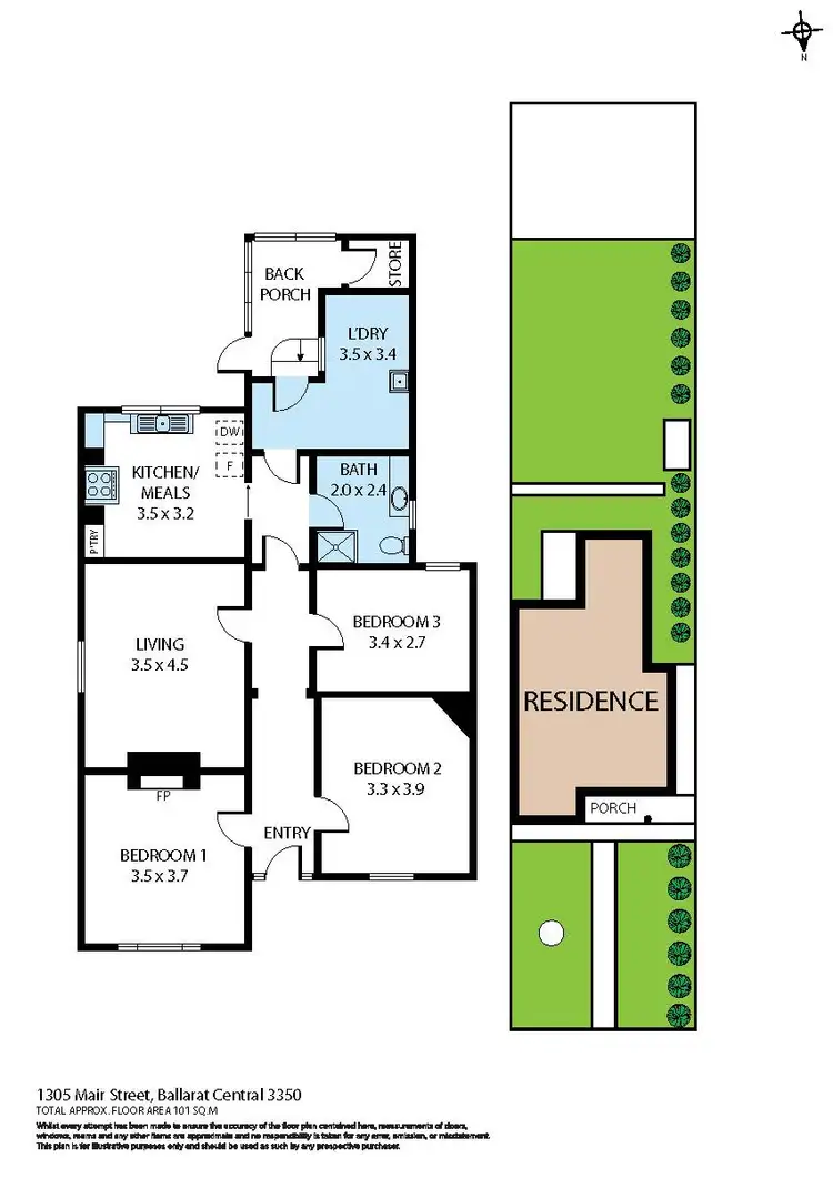 Floorplan of Homely house listing, 1305 Mair Street, Ballarat Central VIC 3350