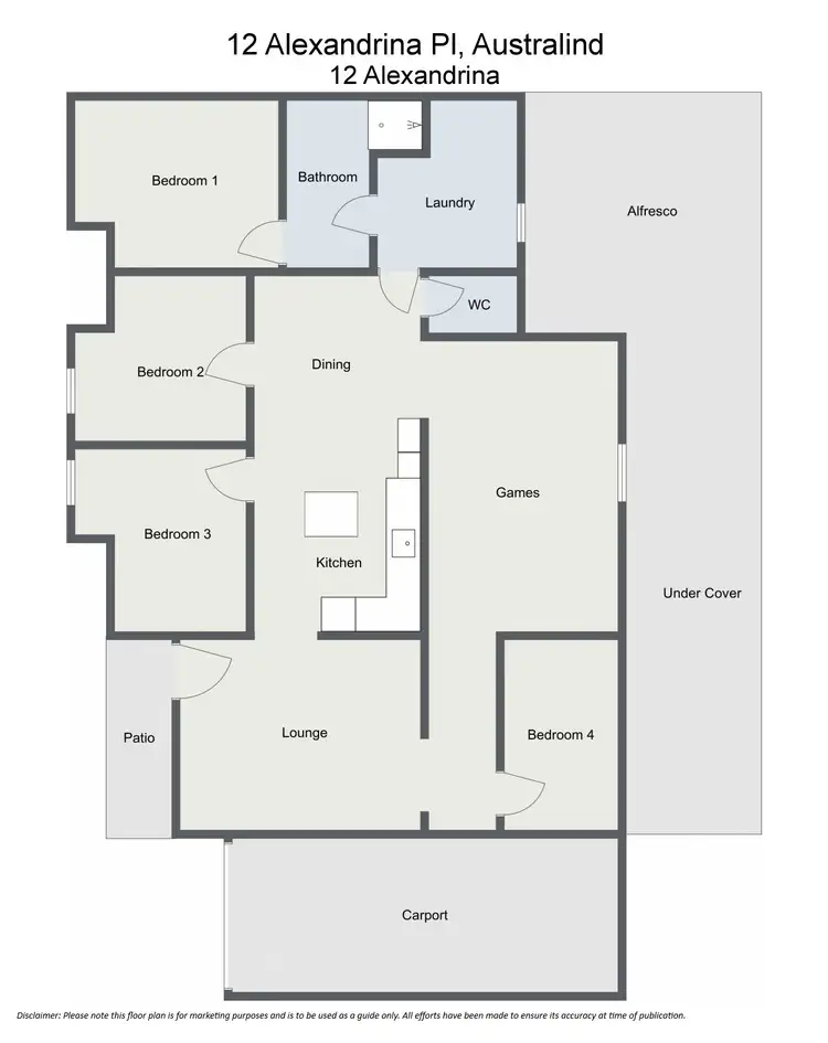 Floorplan of Homely house listing, 12 ALEXANDRINA PLACE, Australind WA 6233