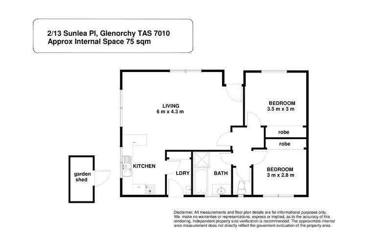 Floorplan of Homely unit listing, 2/13 Sunlea Place, Glenorchy TAS 7010