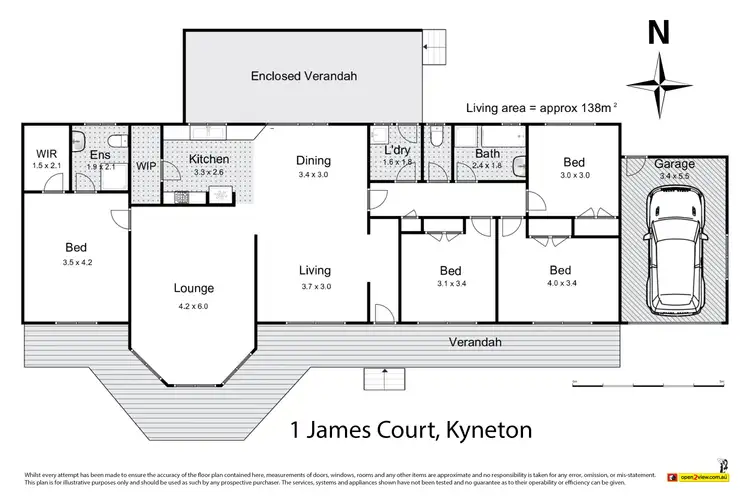 Floorplan of Homely house listing, 1 James Court, Kyneton VIC 3444