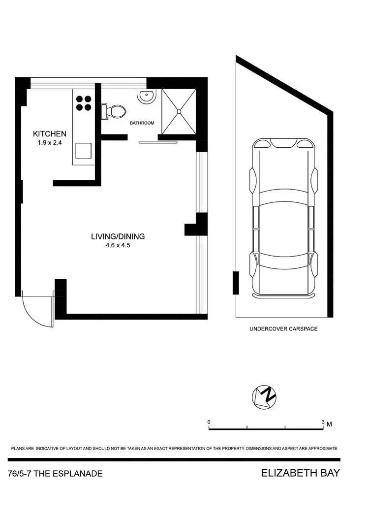 Floorplan of Homely studio listing, 76/5-7 The Esplanade, Elizabeth Bay NSW 2011