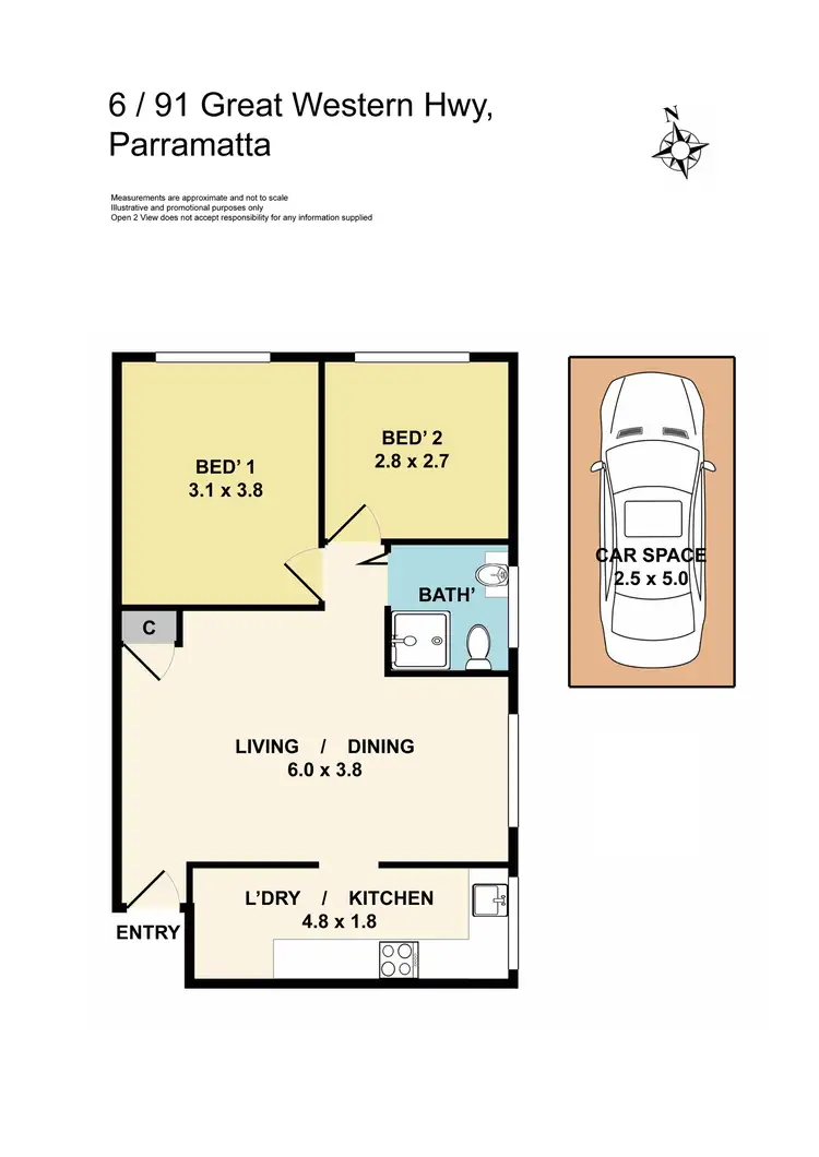 Floorplan of Homely apartment listing, 6/91 Great Western Highway, Parramatta NSW 2150