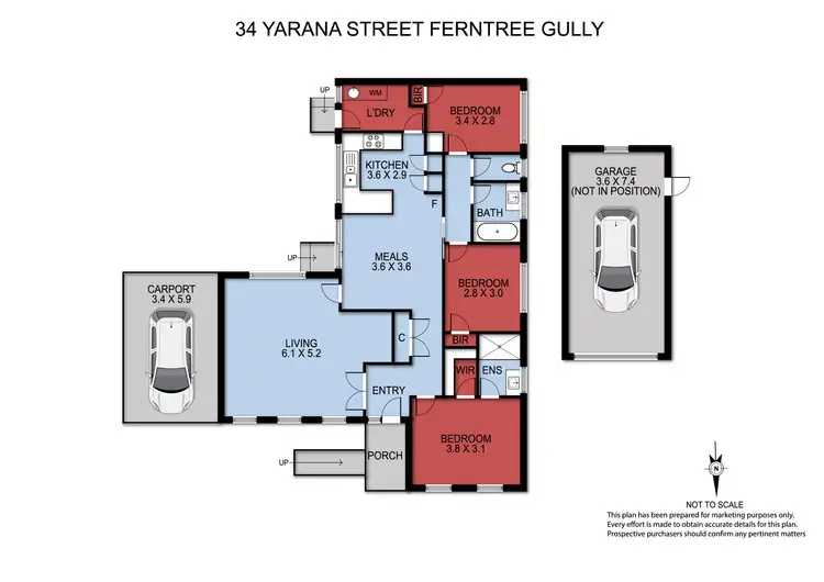 Floorplan of Homely house listing, 34 Yarana Street, Ferntree Gully VIC 3156