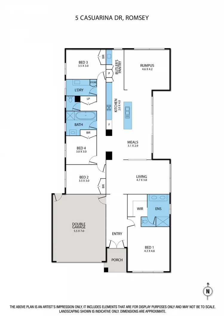 Floorplan of Homely house listing, 5 Casuarina Drive, Romsey VIC 3434