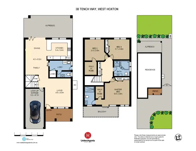 Floorplan of Homely semi-detached listing, 3B Tench Way, West Hoxton NSW 2171