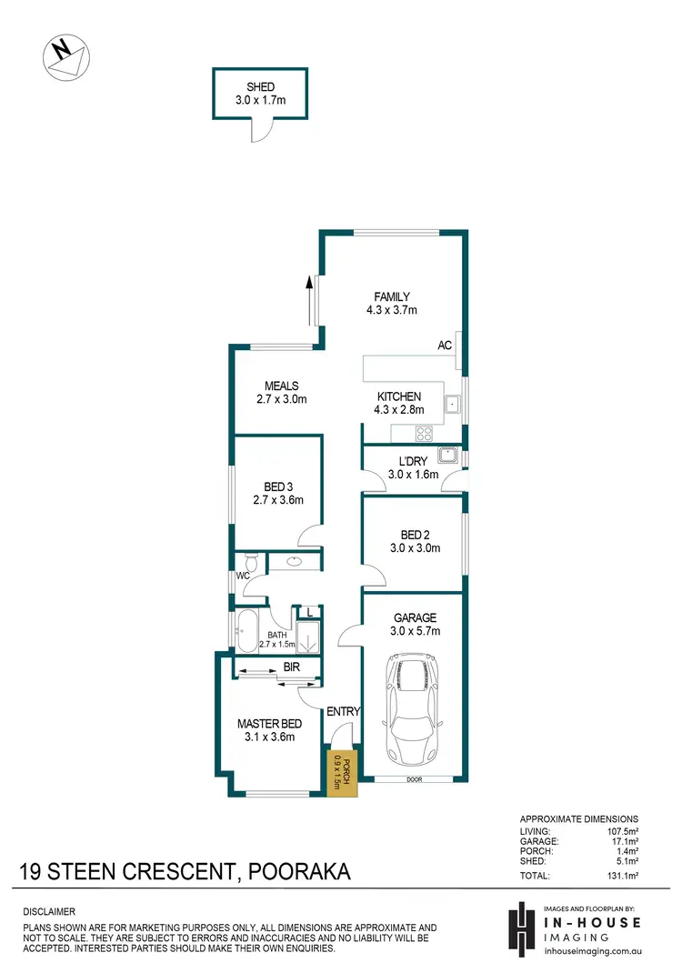 Floorplan of Homely house listing, 19 Steen Crescent, Pooraka SA 5095
