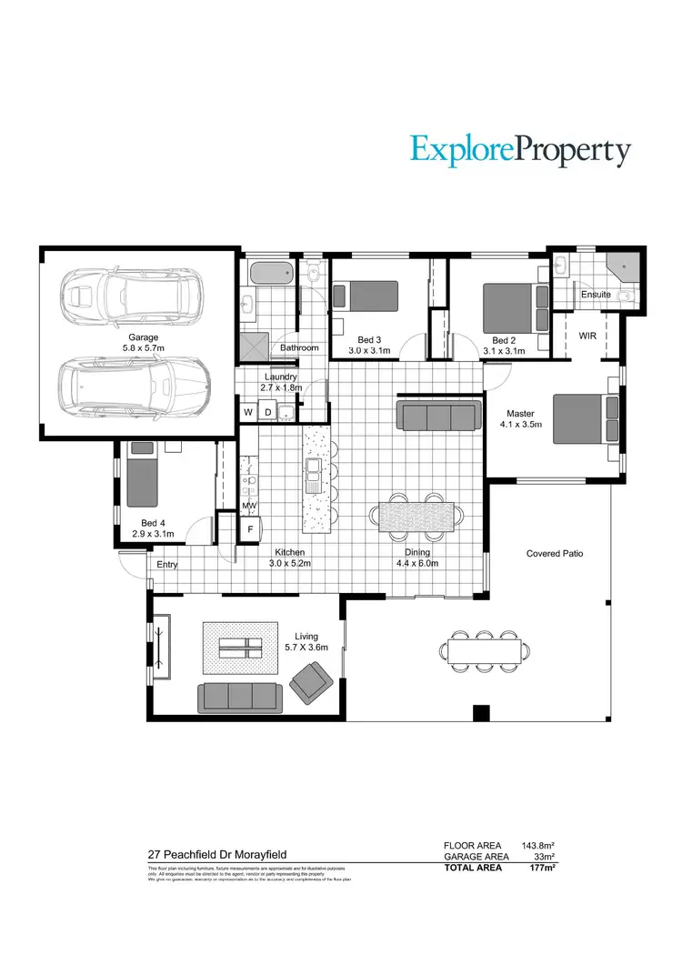Floorplan of Homely house listing, 27 Peachfield Drive, Morayfield QLD 4506