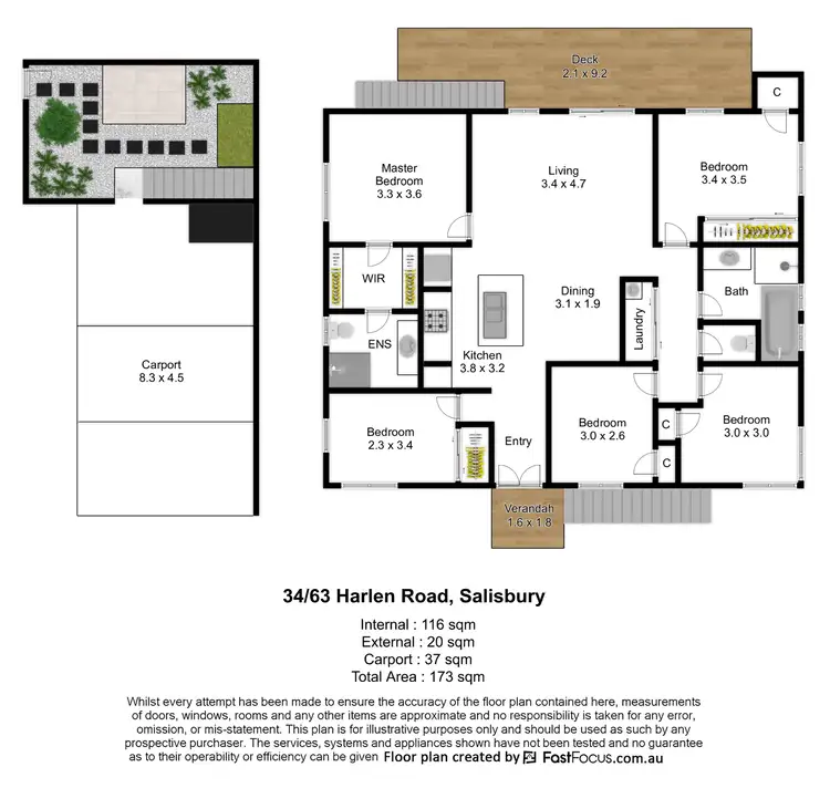 Floorplan of Homely townhouse listing, 34/63 Harlen Road, Salisbury QLD 4107