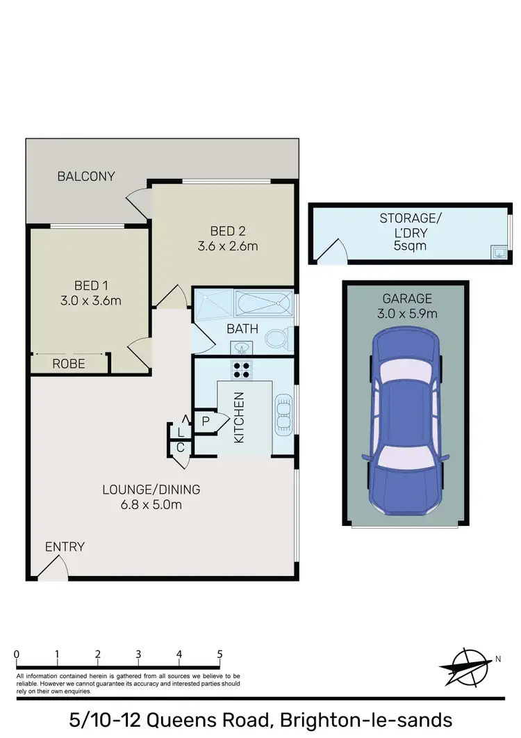 Floorplan of Homely unit listing, 5/10-12 Queens Road, Brighton-Le-Sands NSW 2216