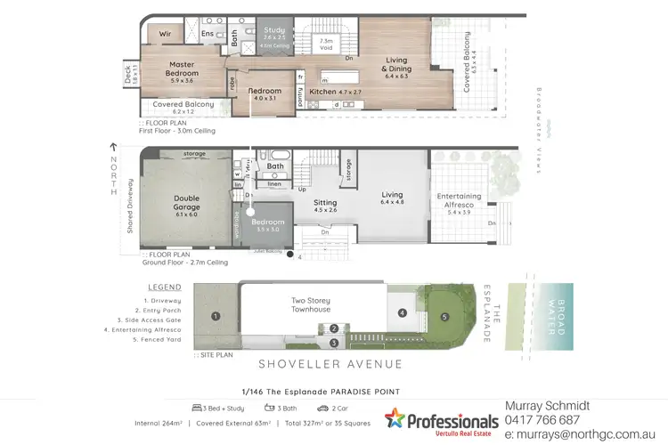 Floorplan of Homely semi-detached listing, 1/146 The Esplanade, Paradise Point QLD 4216