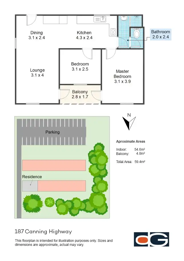 Floorplan of Homely apartment listing, 4/187 Canning Hwy, East Fremantle WA 6158