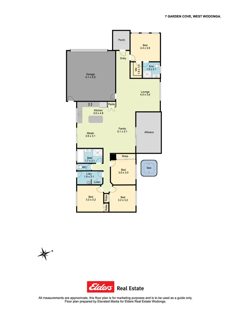 Floorplan of Homely house listing, 7 Garden Cove, Wodonga VIC 3690