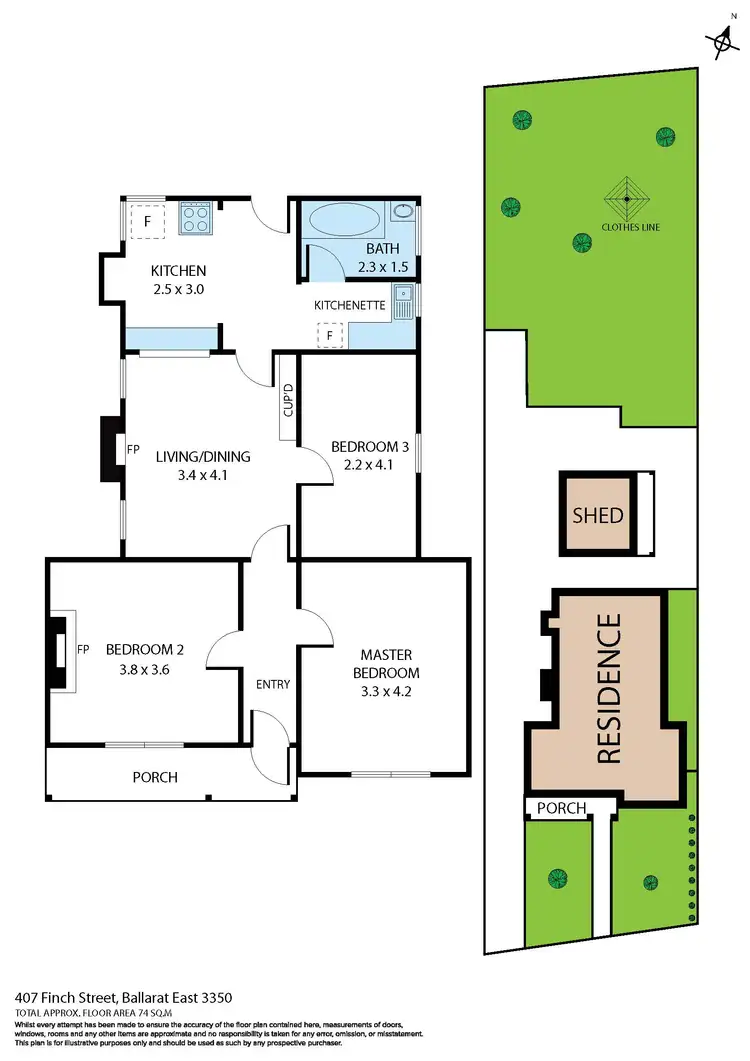 Floorplan of Homely house listing, 407 Finch Street, Ballarat East VIC 3350