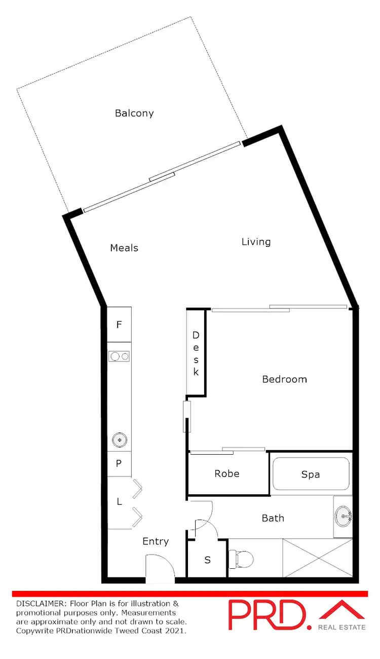 Floorplan of Homely apartment listing, Unit 4310 "Peppers Resort" 1-25 Bells Boulevard, Kingscliff NSW 2487