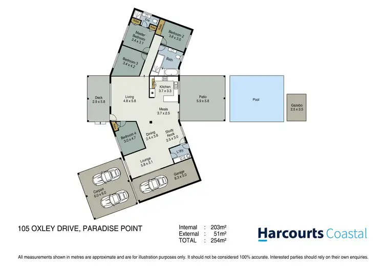 Floorplan of Homely house listing, 105 Oxley Drive, Paradise Point QLD 4216
