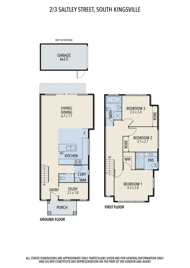 Floorplan of Homely townhouse listing, 2/3 Saltley Street, South Kingsville VIC 3015