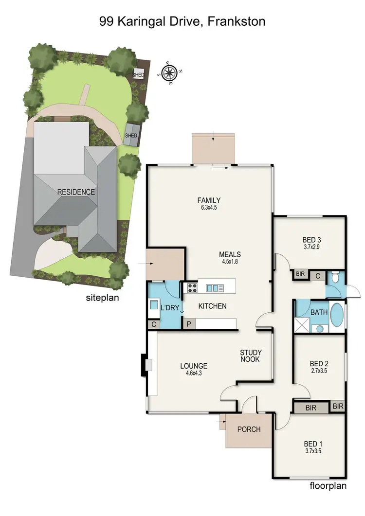 Floorplan of Homely house listing, 99 Karingal Drive, Frankston VIC 3199