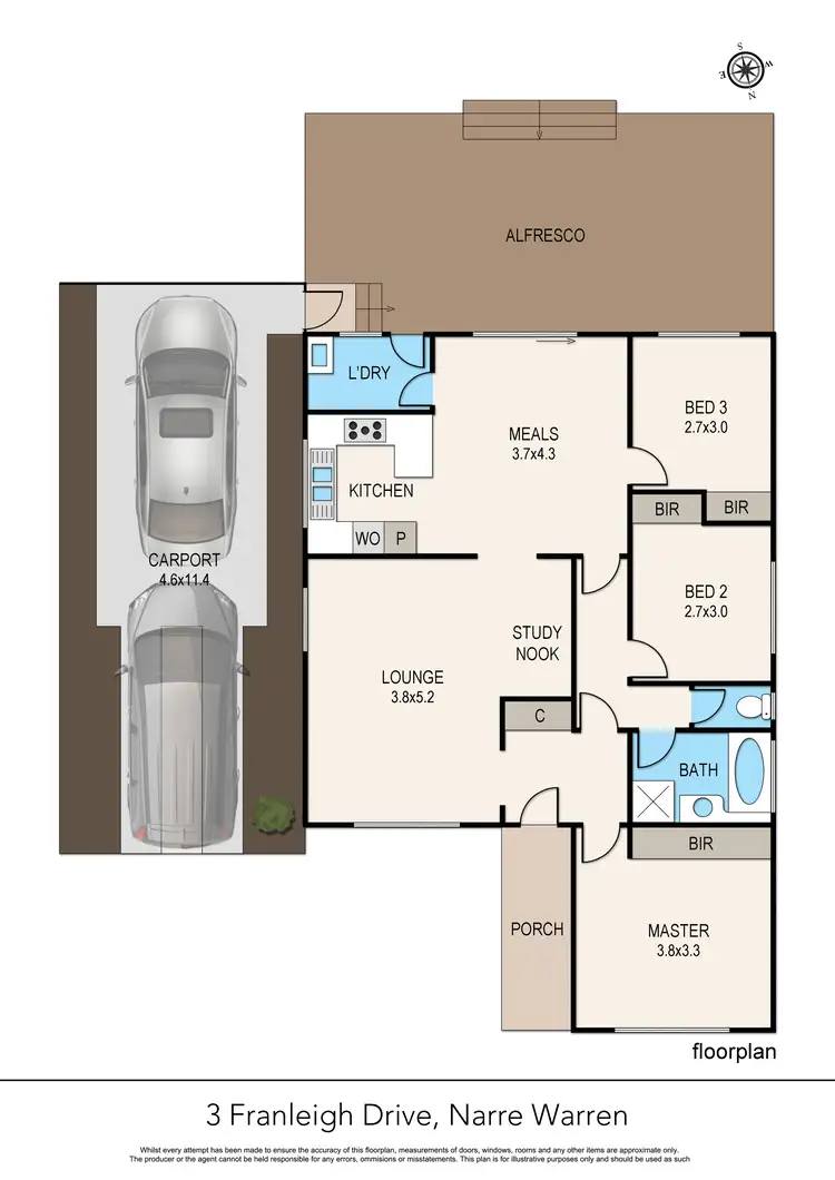 Floorplan of Homely house listing, 3 Franleigh Drive, Narre Warren VIC 3805