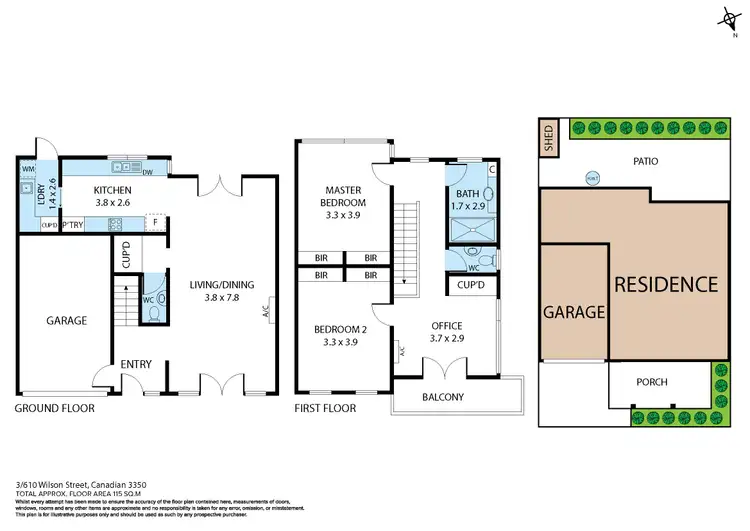 Floorplan of Homely townhouse listing, 3/610 Wilson Street, Canadian VIC 3350