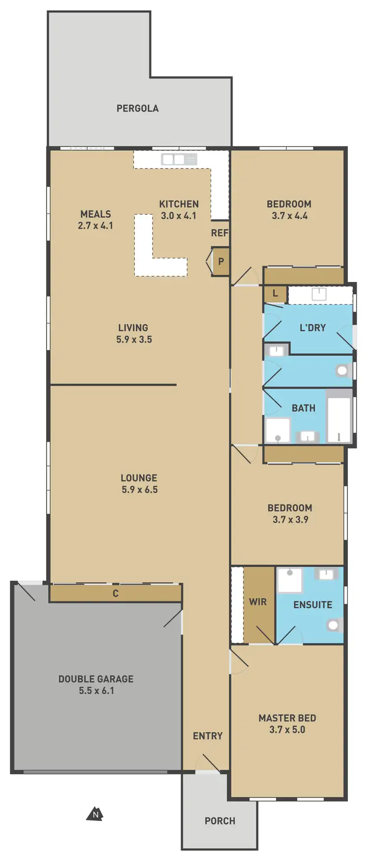 Floorplan of Homely house listing, 36 Clarendon Wynd, Caroline Springs VIC 3023
