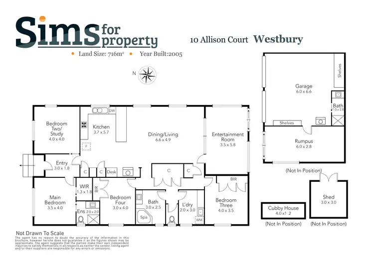 Floorplan of Homely house listing, 10 Alison Court, Westbury TAS 7303