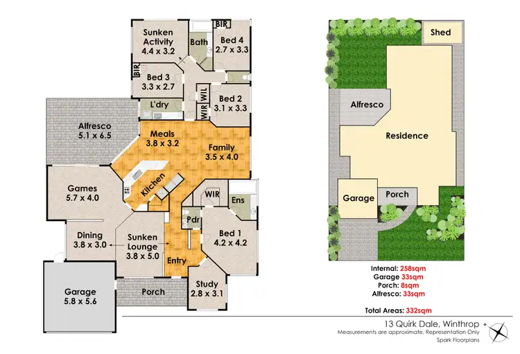 Floorplan of Homely house listing, 13 Quirk Dale, Winthrop WA 6150