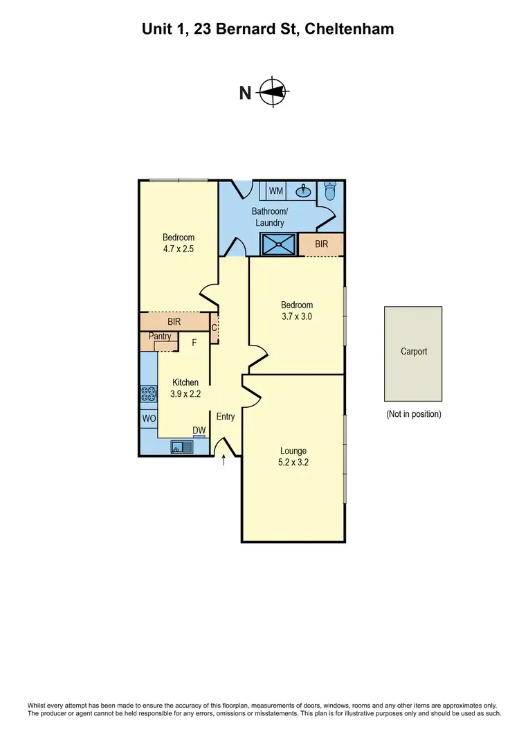 Floorplan of Homely unit listing, 1/23 Bernard Street, Cheltenham VIC 3192
