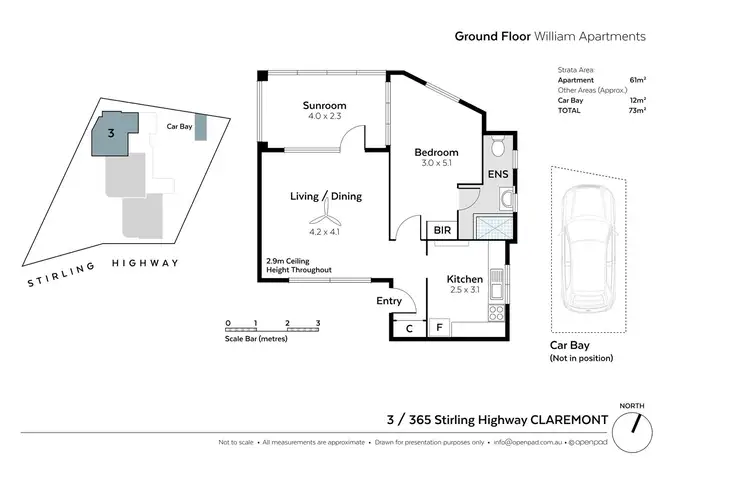 Floorplan of Homely apartment listing, 3/365 Stirling Highway, Claremont WA 6010