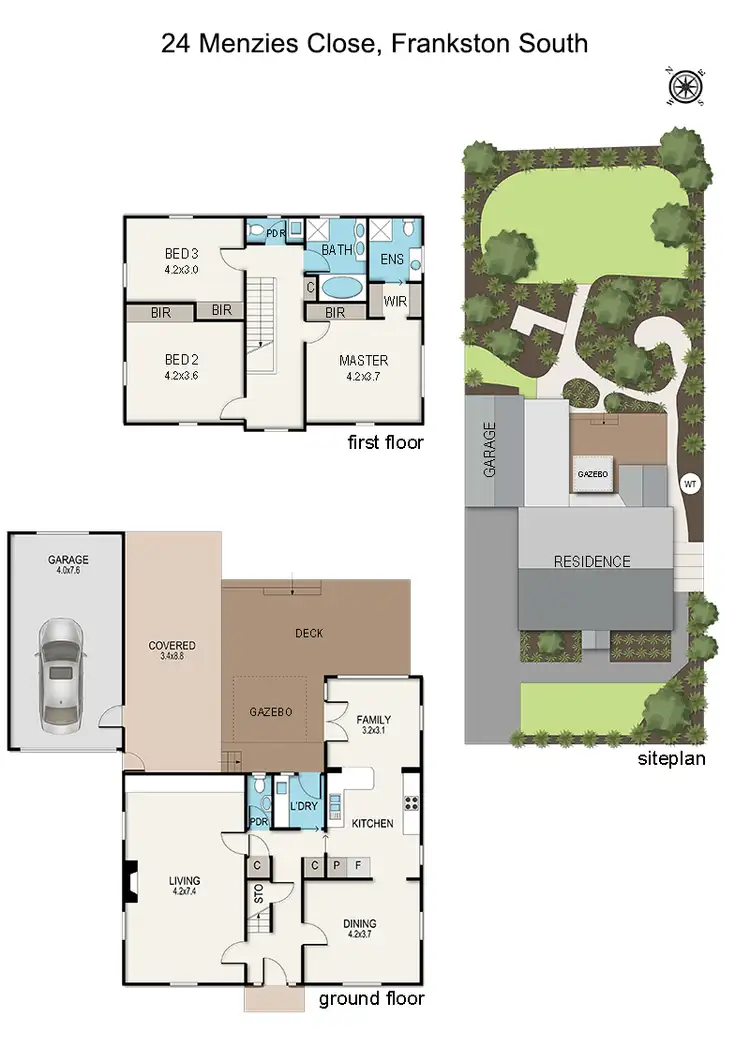 Floorplan of Homely house listing, 24 Menzies Close, Frankston South VIC 3199