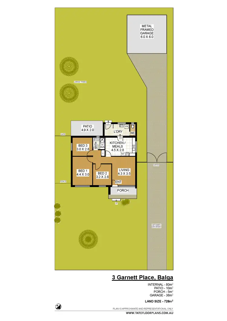 Floorplan of Homely house listing, 3 Garnett Place, Balga WA 6061