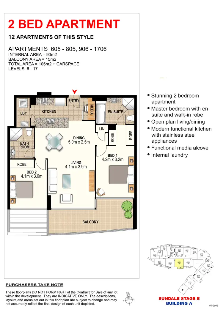 Floorplan of Homely apartment listing, 1406/2 Aqua Street, Southport QLD 4215