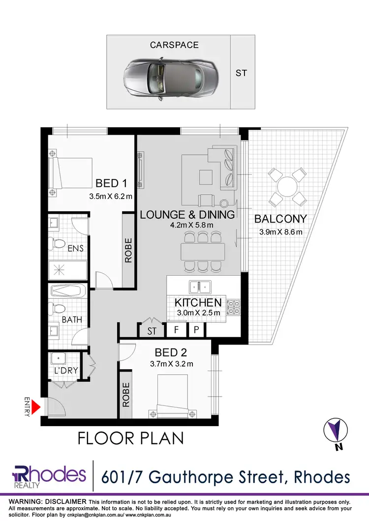 Floorplan of Homely apartment listing, 601/7 Gauthorpe St, Rhodes NSW 2138