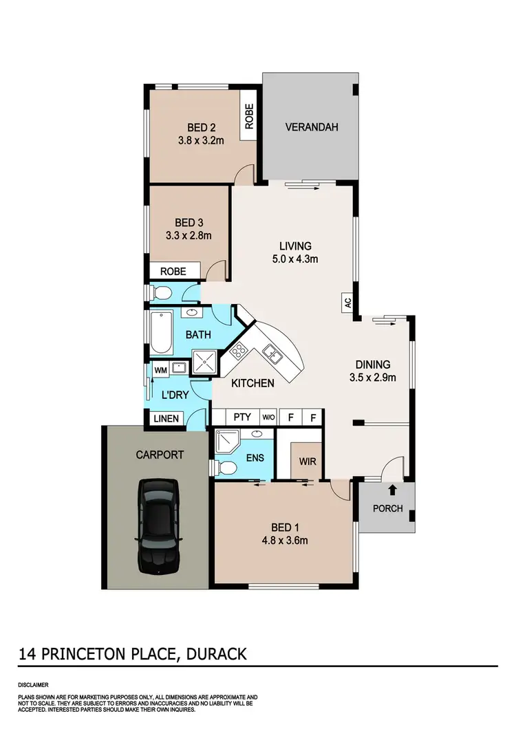 Floorplan of Homely house listing, 14 Princeton Place, Durack NT 830