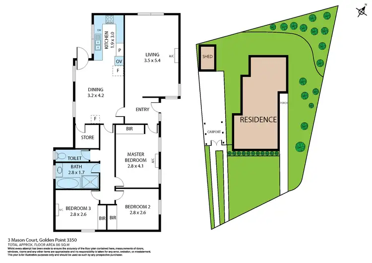 Floorplan of Homely house listing, 3 Mason Court, Golden Point VIC 3350