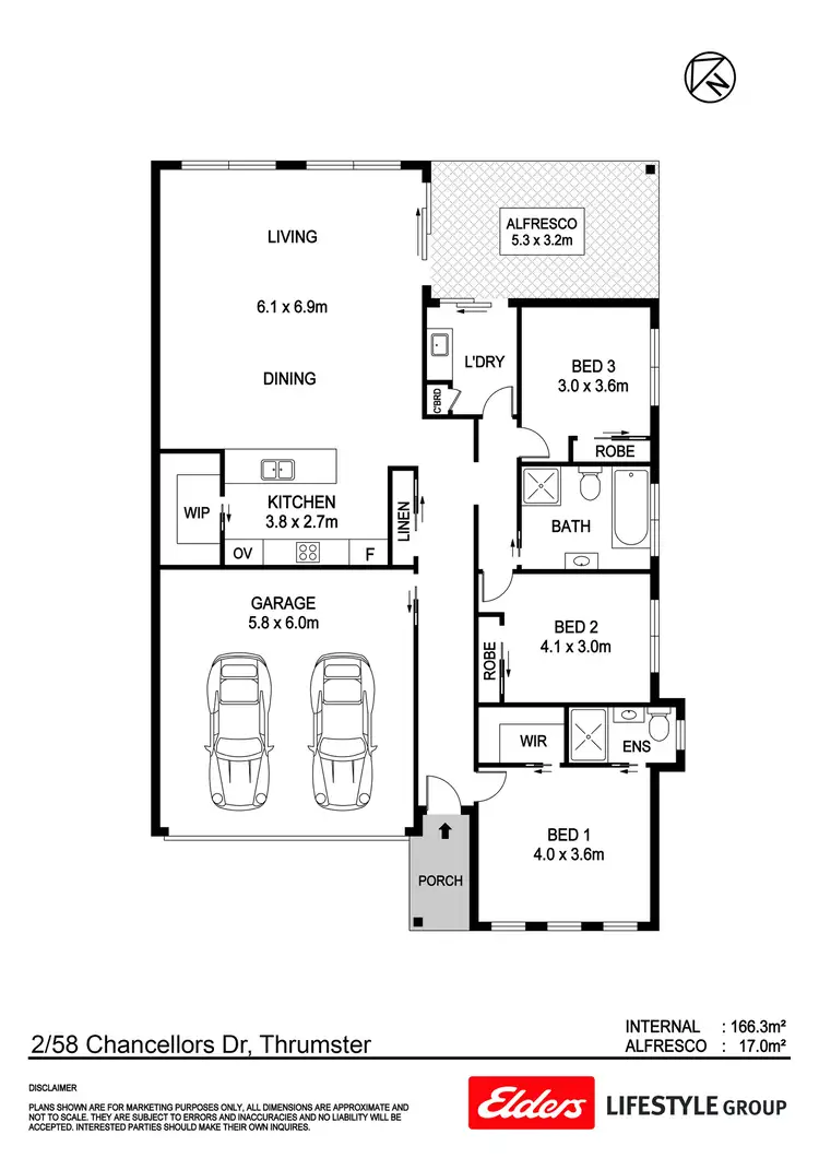 Floorplan of Homely villa listing, 2/58 Chancellors Drive, Thrumster NSW 2444