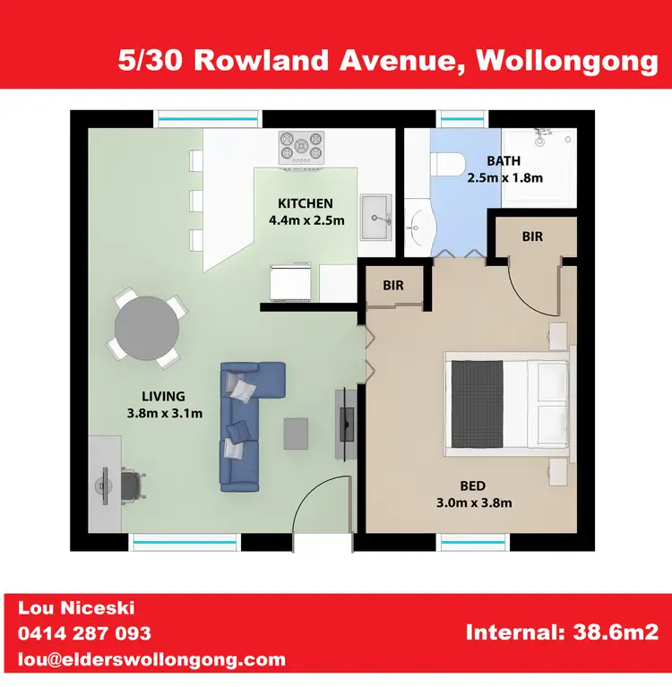 Floorplan of Homely unit listing, 5/30 Rowland Avenue, Wollongong NSW 2500