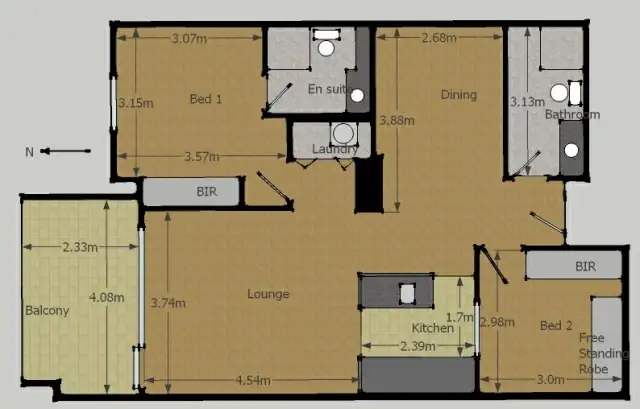 Floorplan of Homely apartment listing, 501/96 North Terrace, Adelaide SA 5000