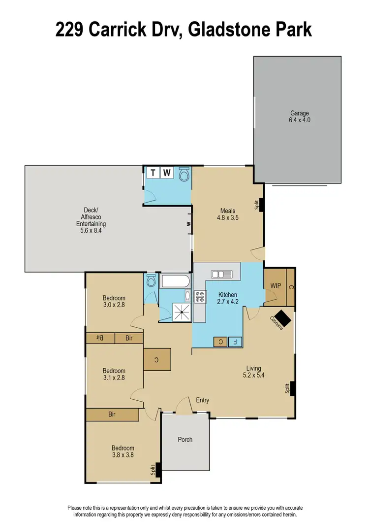 Floorplan of Homely house listing, 229 Carrick Drive, Gladstone Park VIC 3043