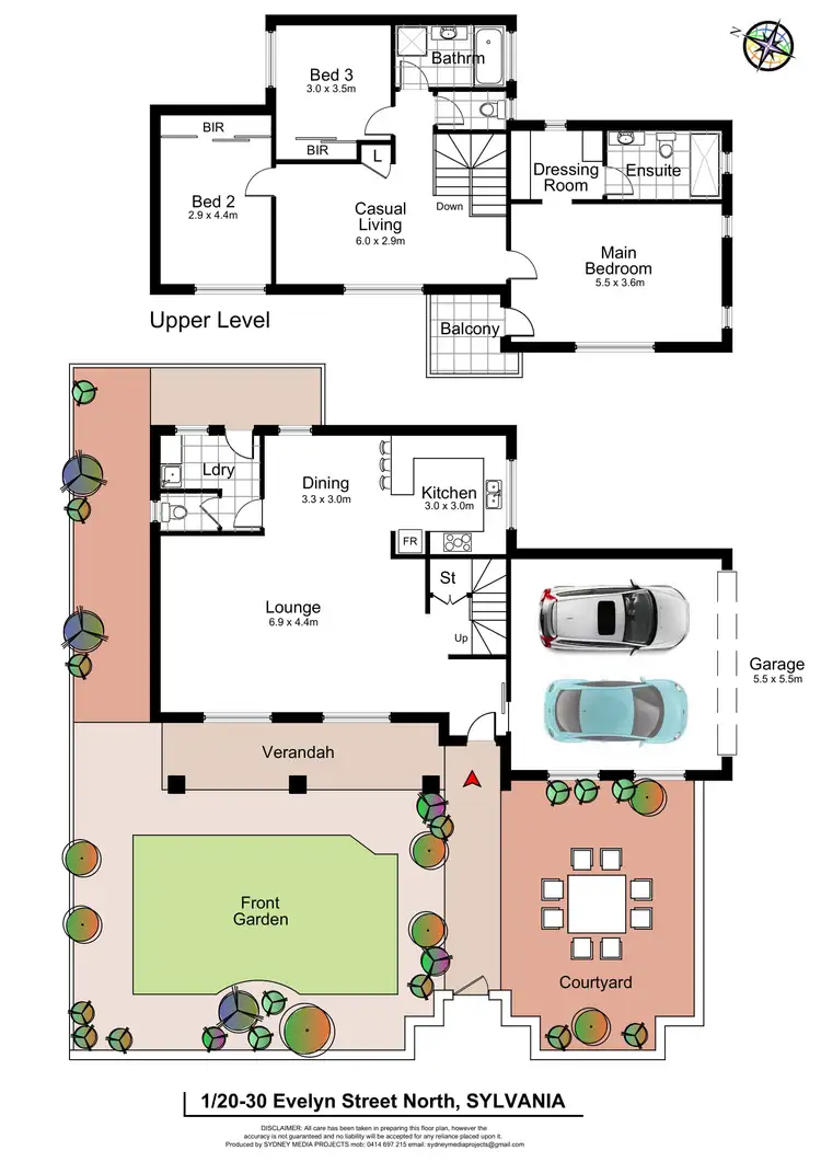 Floorplan of Homely townhouse listing, 1/20 Evelyn Street North, Sylvania NSW 2224