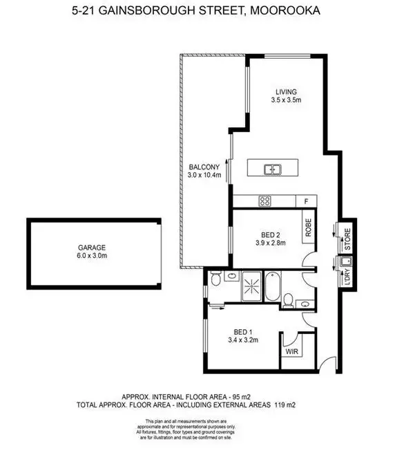 Floorplan of Homely apartment listing, 5/21 Gainsborough St, Moorooka QLD 4105