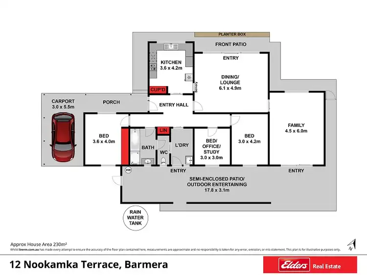 Floorplan of Homely house listing, 12 Nookamka Terrace, Barmera SA 5345