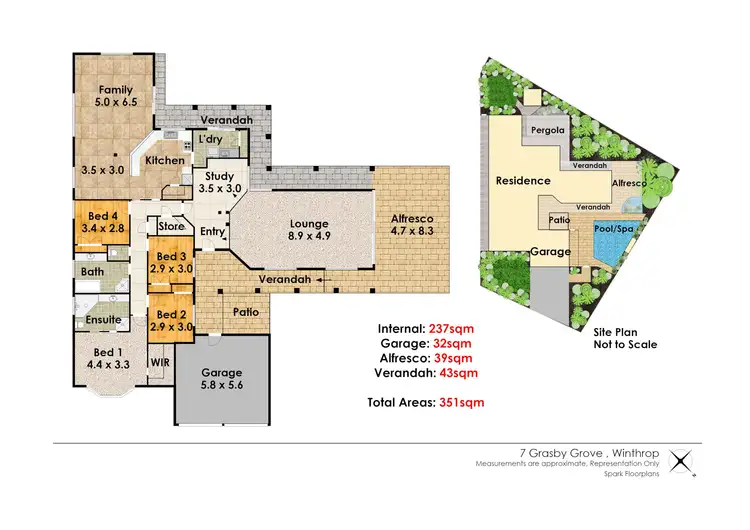 Floorplan of Homely house listing, 7 Grasby Grove, Winthrop WA 6150
